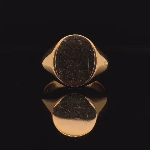 Yellow Gold Oval Signet Ring