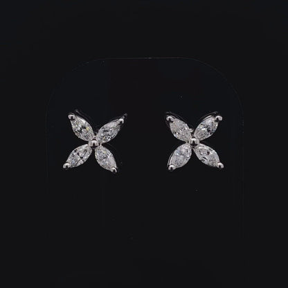 Marquise Cut Diamond Petal Earrings