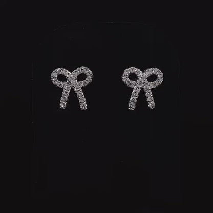 Diamond Set Bow Earrings