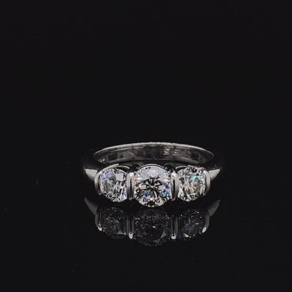 1.26ct Round Brilliant Cut Diamond Three Stone Ring