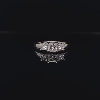 Princess Cut Diamond Three Stone Ring