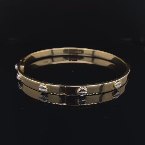 White gold best sale screw bangle