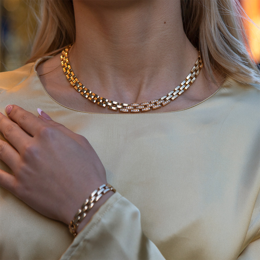 Cartier Diamond Set Bricklink Necklace Michael Rose