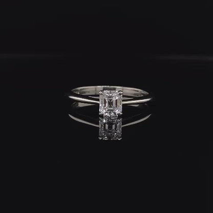 0.49ct Certified Asscher Cut Diamond Solitaire Ring