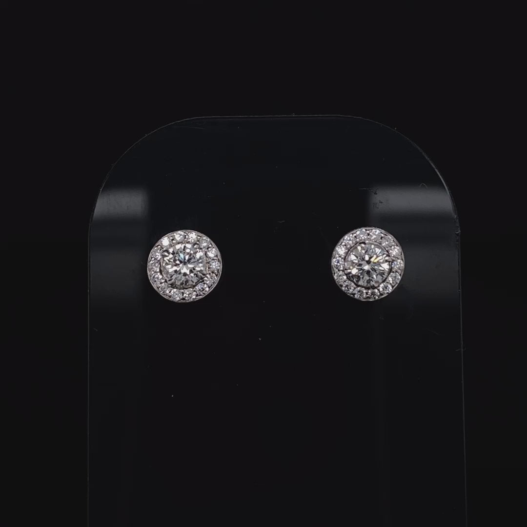 0.36ct Round Diamond Cluster Stud Earrings