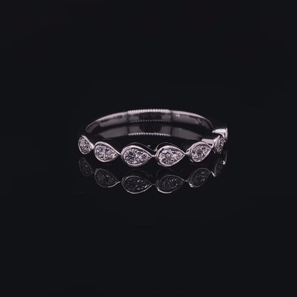0.31ct Diamond Set Pear Shape Half Eternity Ring