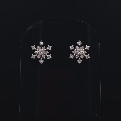 0.23ct Round Diamond Snowflake Earrings