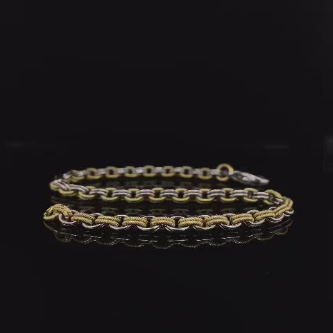 Two Colour White and Yellow Gold Bracelet