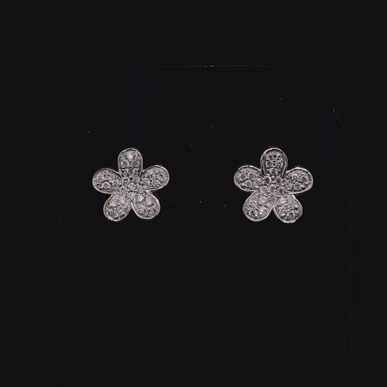 Diamond Flower Earrings