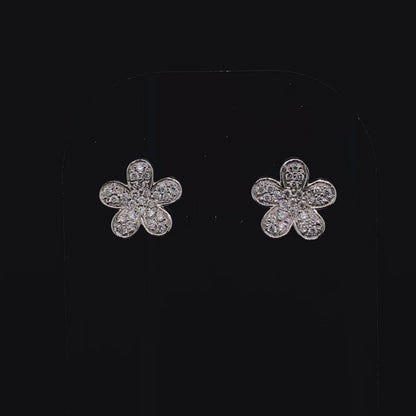 Diamond Flower Earrings