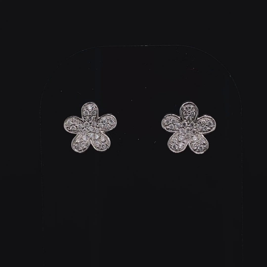 Diamond Flower Earrings