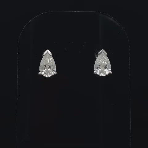 0.82ct Pear Cut Diamond Solitaire Earrings