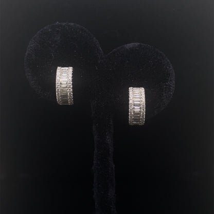 0.76ct Baguette and Round Diamond Hoops