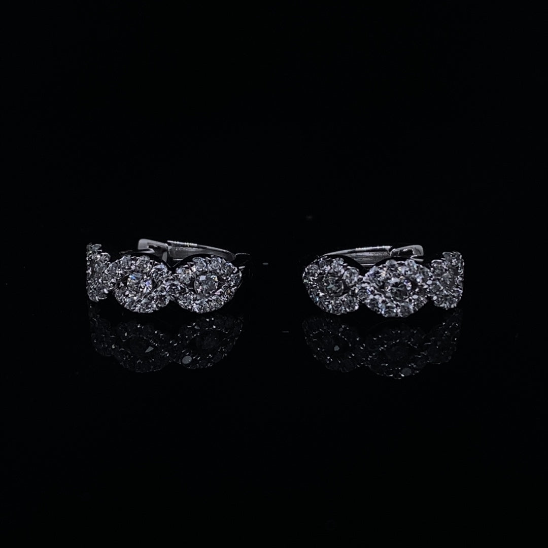 0.57ct Marquise Shape Diamond Cluster Hoops