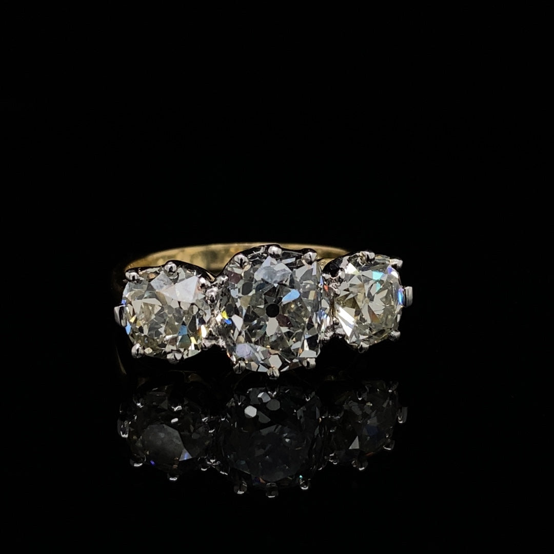 Antique Old Cut Diamond Three Stone Ring
