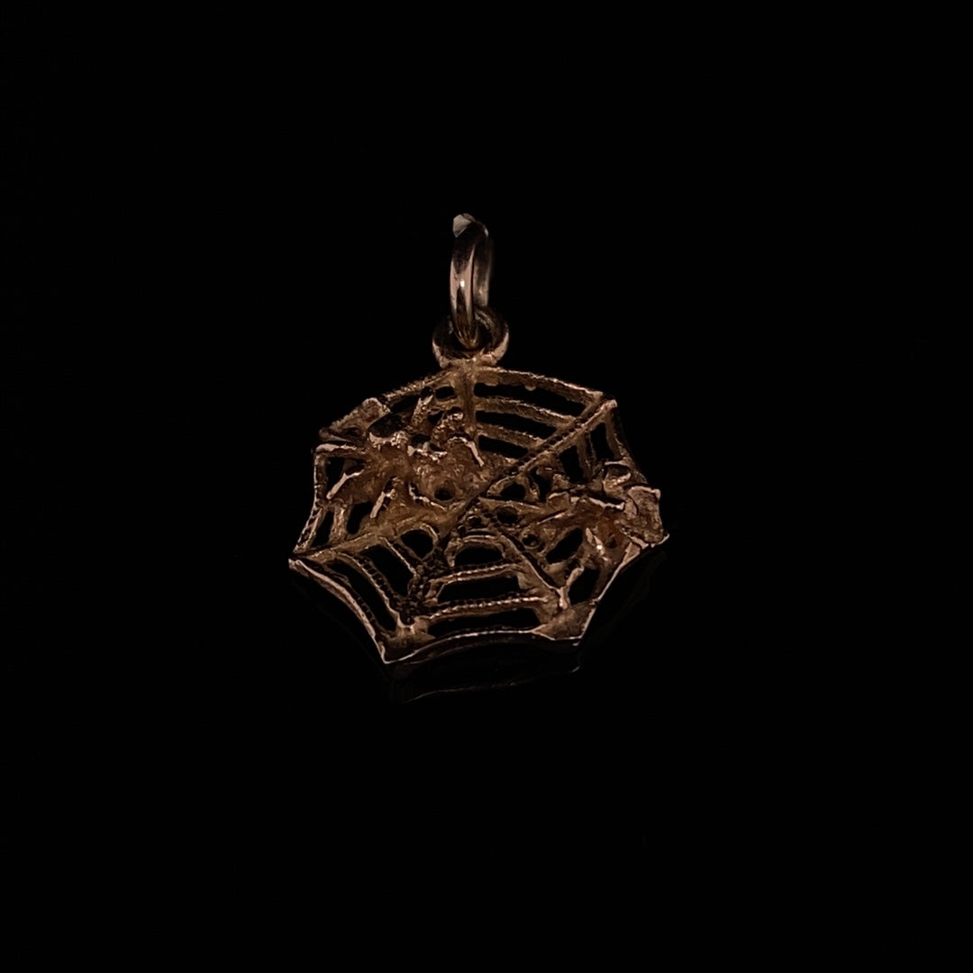 9ct Yellow Gold Spider Web Charm