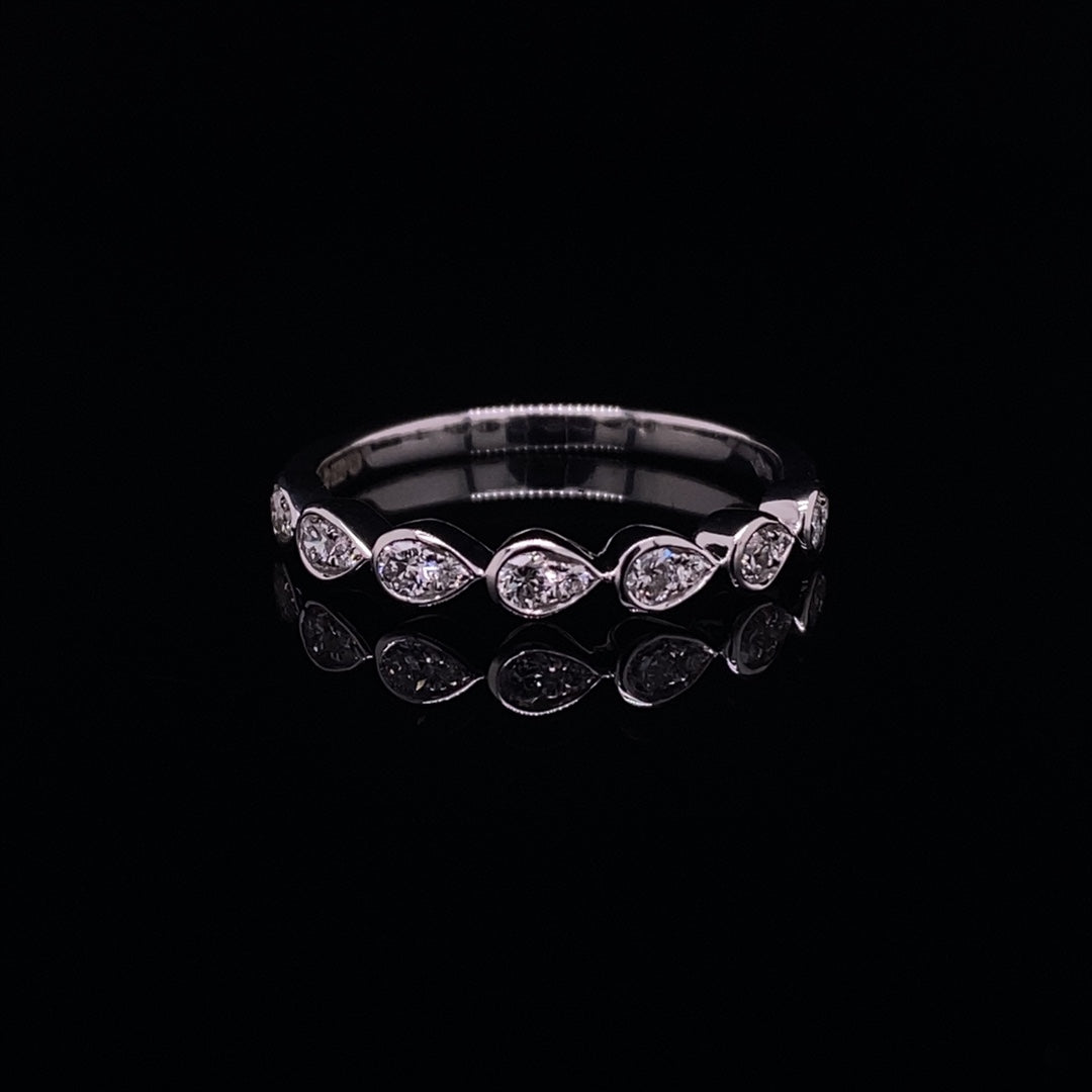 0.31ct Diamond Set Pear Shape Half Eternity Ring
