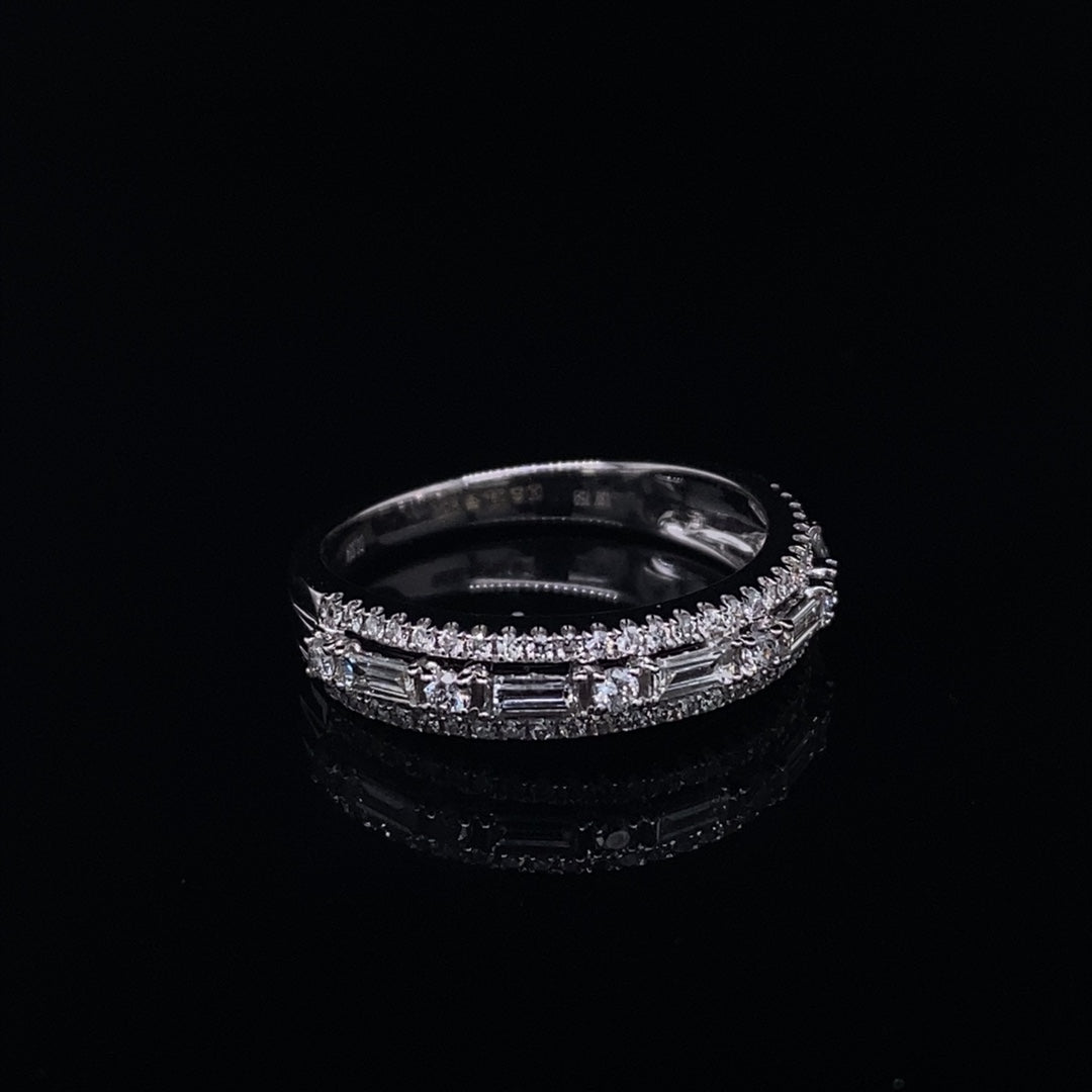 0.60ct Three Row Diamond Half Eternity Ring