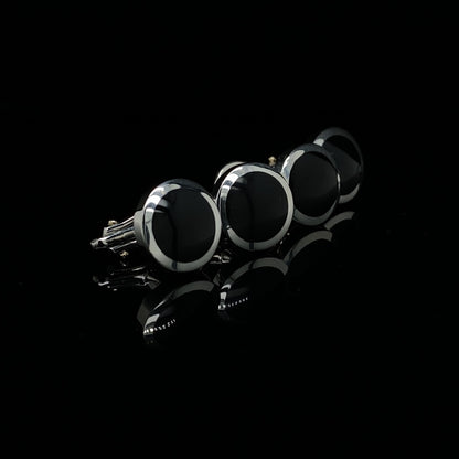 Silver and Onyx Dress Studs