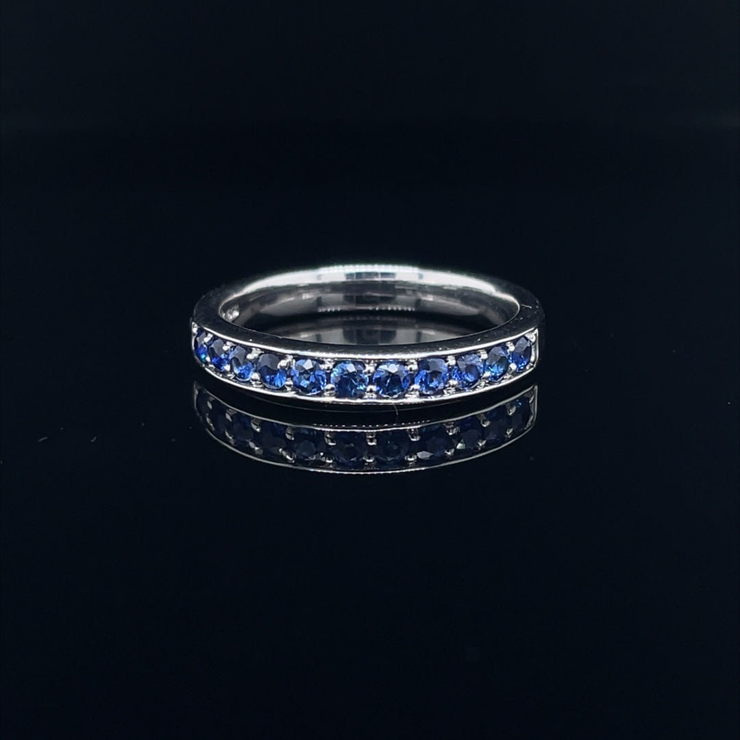 0.47ct Round Sapphire Half Eternity Ring