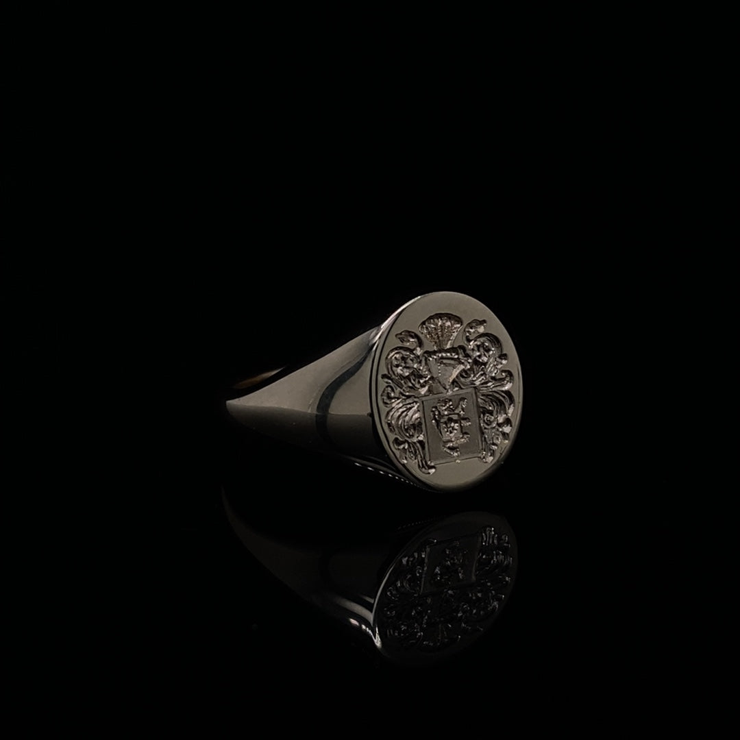 Yellow Gold Engraved Signet Ring