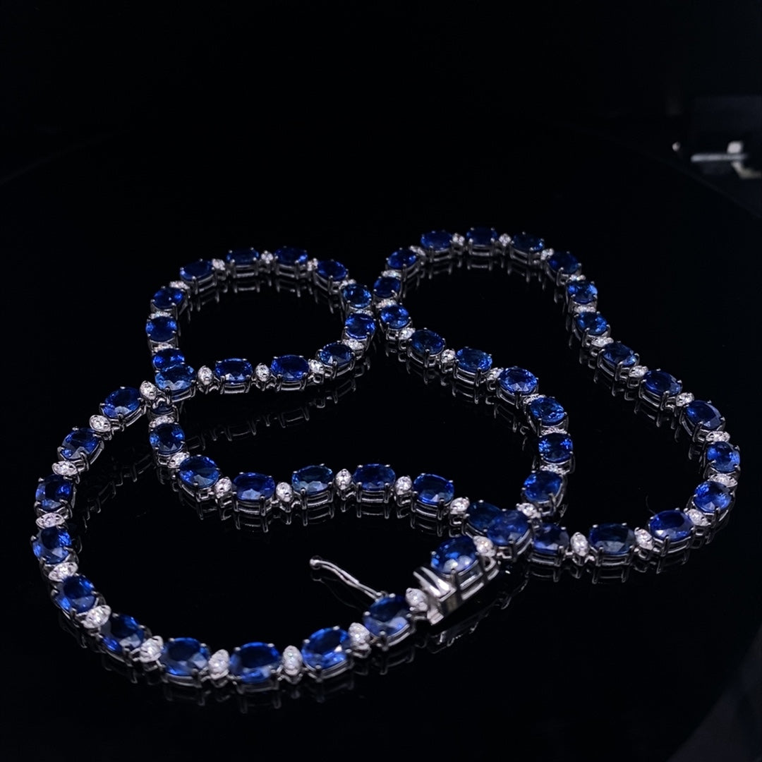 Alternate Sapphire and Diamond necklace
