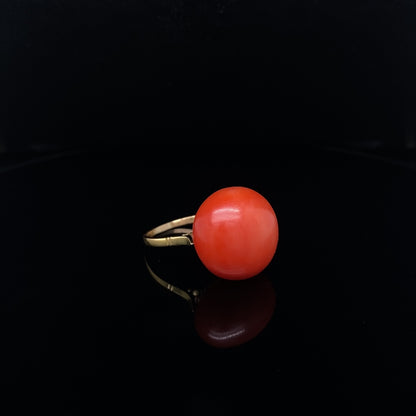 Coral Solitaire Dress Ring