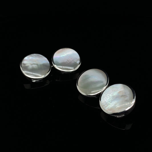 Silver, Mother Of Pearl Cufflinks