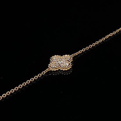 Diamond Set Quatrefoil Chain Bracelet