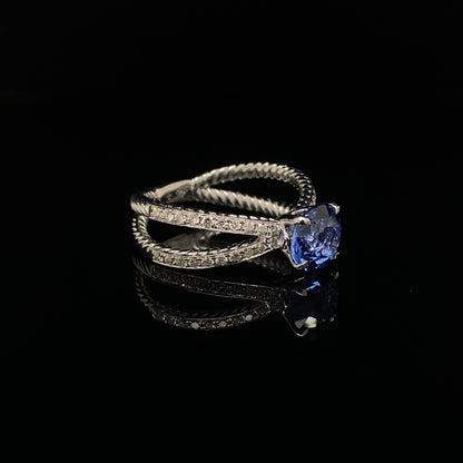 1.82ct Round Sapphire Solitaire Ring