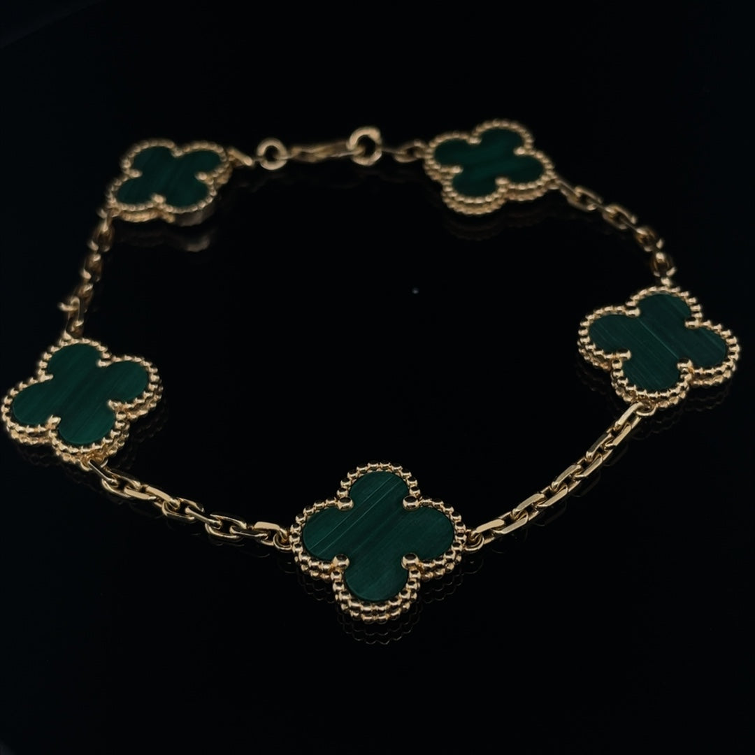 Van Cleef And Arpels Malachite Alhambra Bracelet
