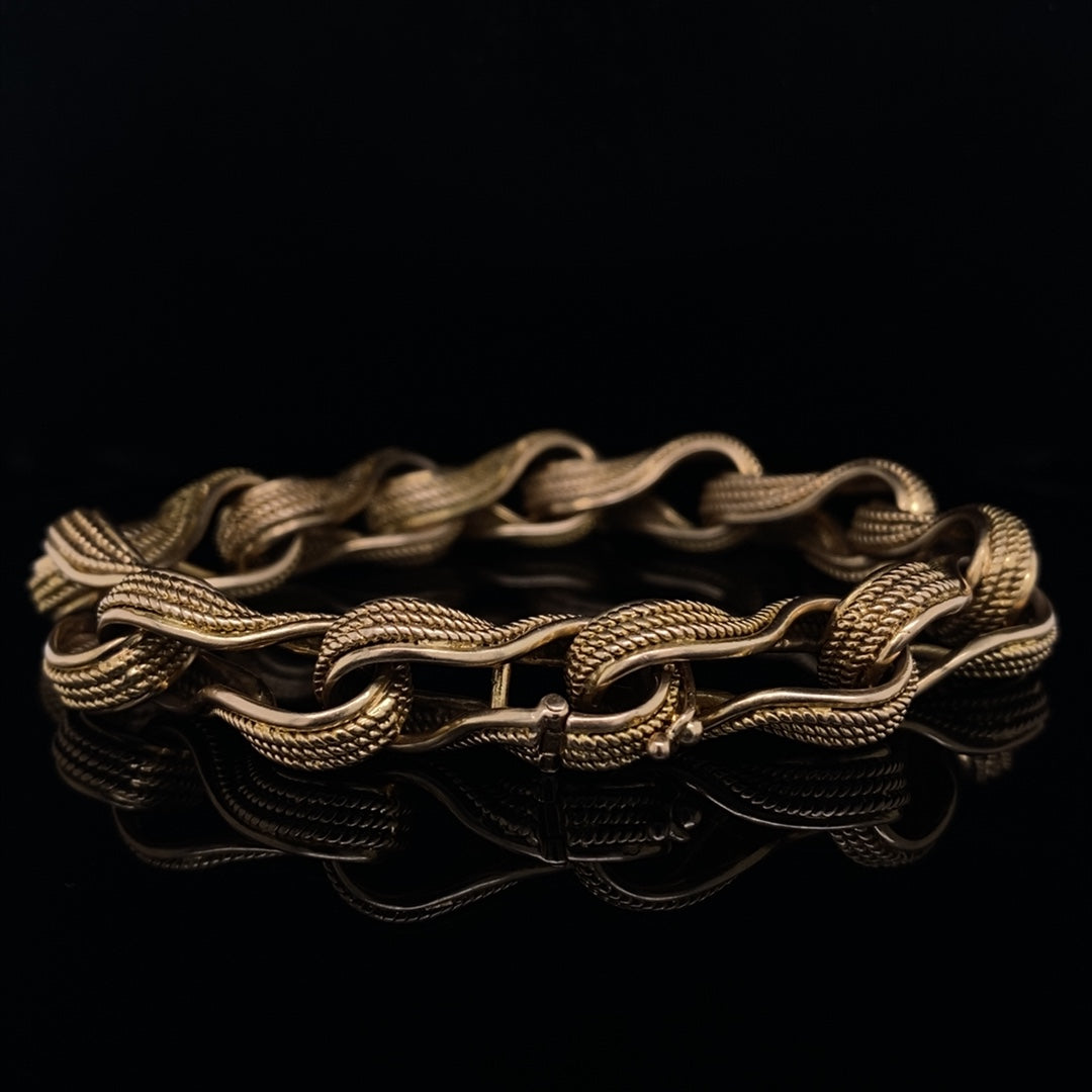Yellow Gold Twisted Link Bracelet