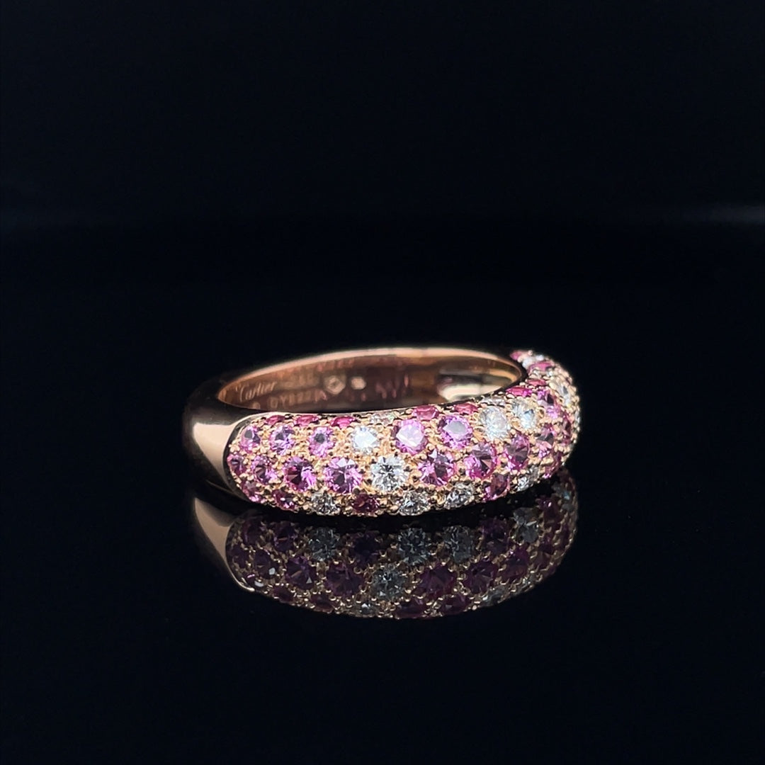 Cartier Pink Sapphire And Diamond Half Eternity Ring Michael Rose