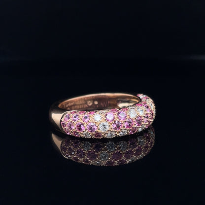 Cartier Pink Sapphire And Diamond Half Eternity Ring