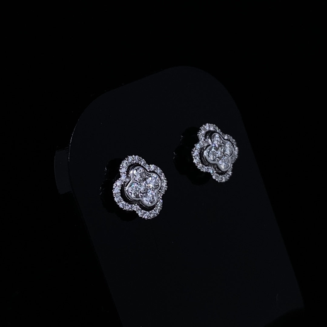 0.30ct Diamond Quatrefoil Cluster Stud Earrings