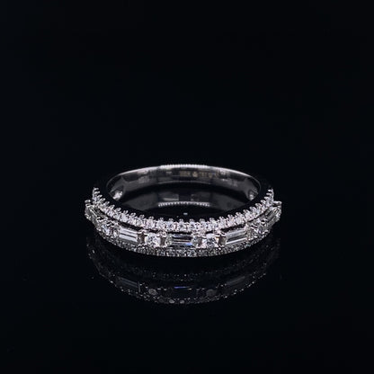 0.60ct Three Row Diamond Half Eternity Ring