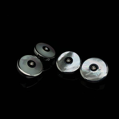 Silver, Mother of Pearl, Onyx And Diamond Cufflinks