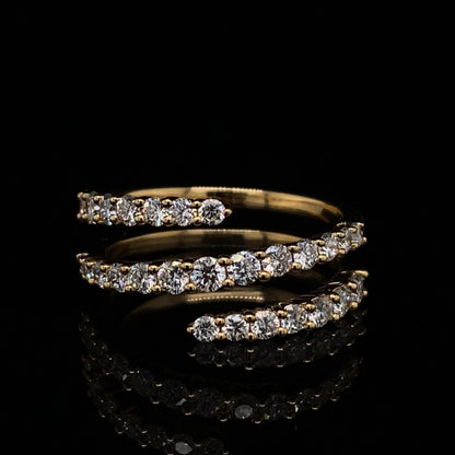 Diamond Three Row Spring Style Dress Ring