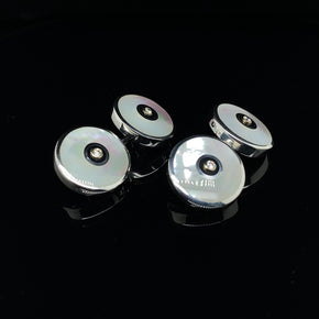 Silver, Mother of Pearl, Onyx And Diamond Cufflinks