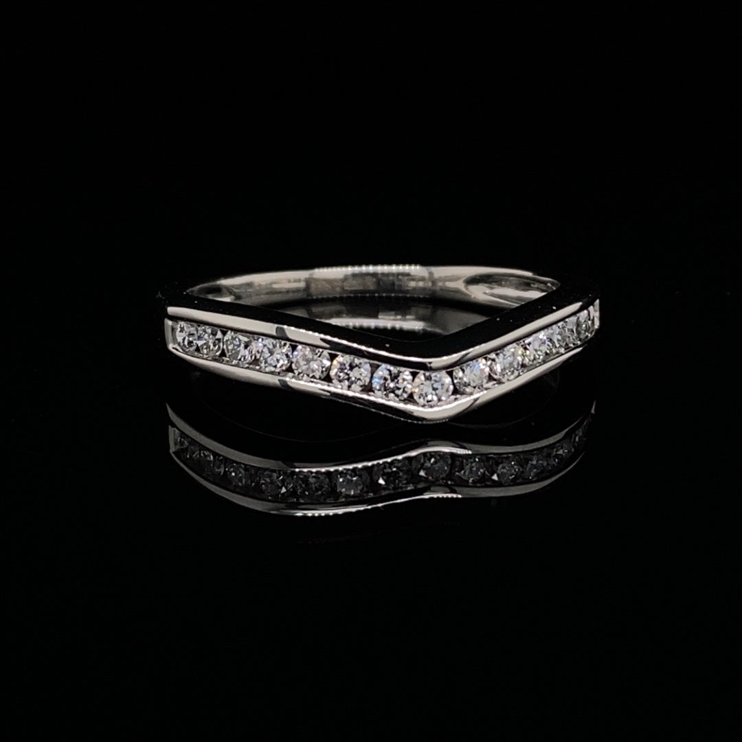 0.33ct Round Diamond Wish Bone Shape Wedding Ring